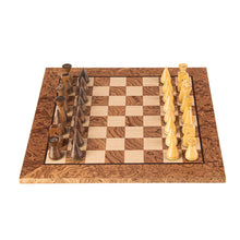 Cargar imagen en el visor de la galería, WALNUT BURL WITH BOX SET chess sets Manopoulos