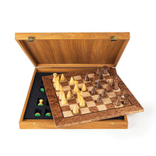 Cargar imagen en el visor de la galería, WALNUT BURL WITH BOX SET chess sets Manopoulos
