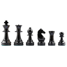 Cargar imagen en el visor de la galería, STAUNTON EUROPE VARNISHED BLACK chess pieces Mora