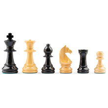 Cargar imagen en el visor de la galería, STAUNTON EUROPE VARNISHED BLACK chess pieces Mora