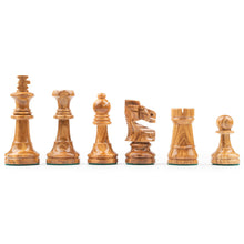 Cargar imagen en el visor de la galería, STAUNTON VARNISHED OLIVE piezas de ajedrez Mora