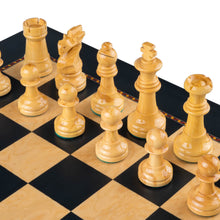 Load image into Gallery viewer, STAUNTON VARNISHED BLACK chess pieces Mora
