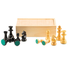Load image into Gallery viewer, STAUNTON EUROPE VARNISHED BLACK chess pieces Mora

