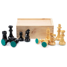 Cargar imagen en el visor de la galería, STAUNTON VARNISHED BLACK chess pieces Mora
